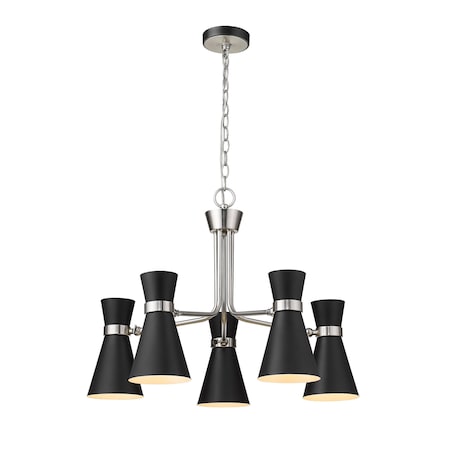 Z-Lite Soriano 5 Light Chandelier, Matte Black 728-5MB-BN